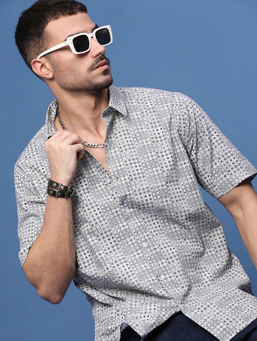 men collared printed casual shirt - 21514825 -  Standard Image - 1