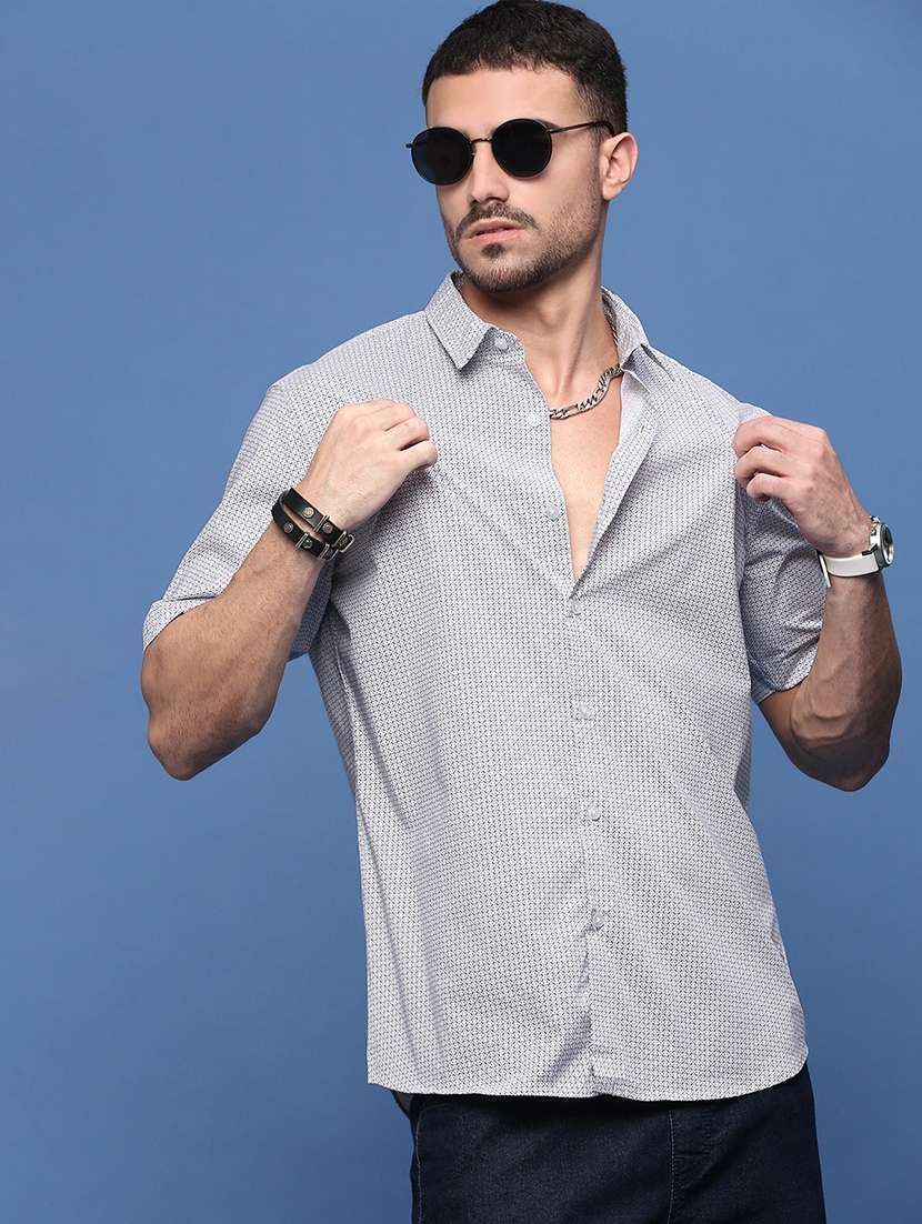 men collared printed casual shirt - 21514826 -  Standard Image - 1