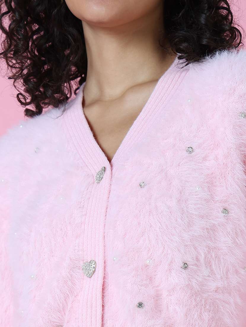 pink acrylic cardigan - 21514836 -  Standard Image - 6