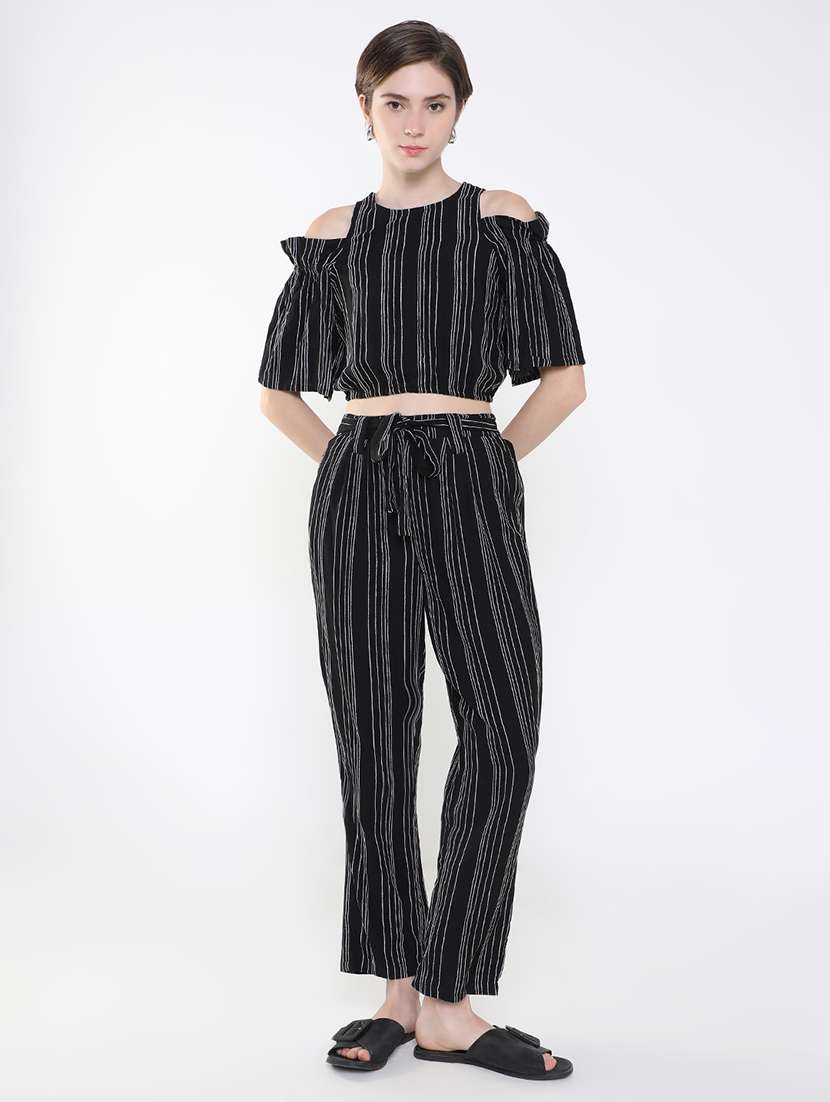 women black striped top and trouser co-ord set - 21514853 -  Standard Image - 4
