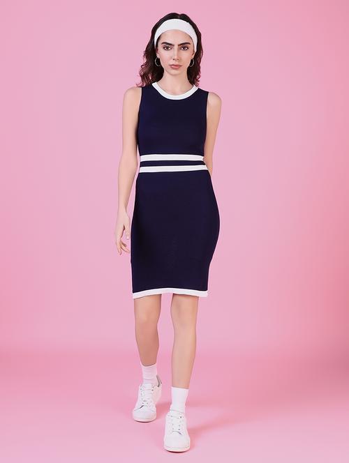 women navy blue stripes bodycon dress - 21514857 -  Standard Image - 0