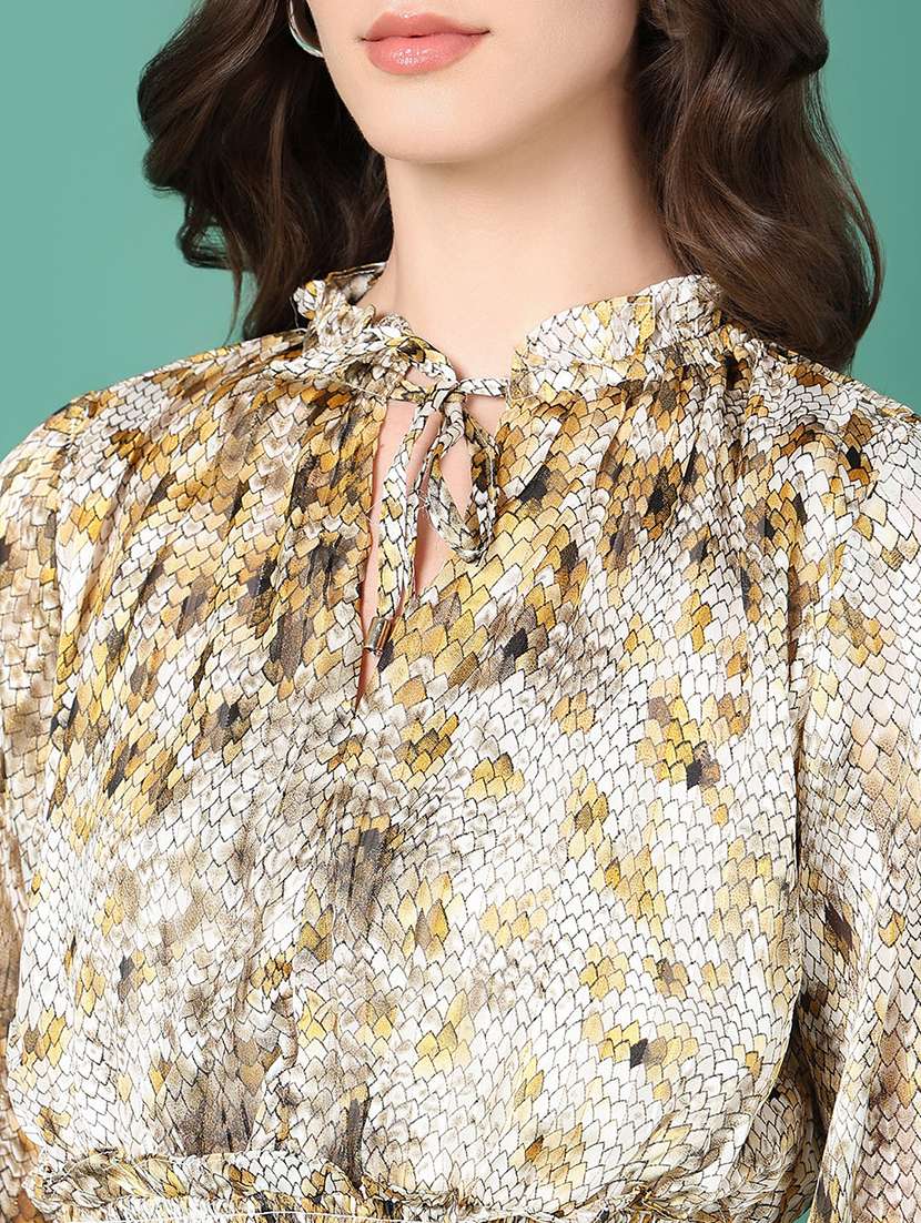 women brown animal printed layered dress - 21514878 -  Standard Image - 6