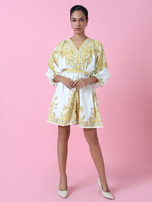 women printed v neck a-line dress - 21514881 -  Standard Image - 0