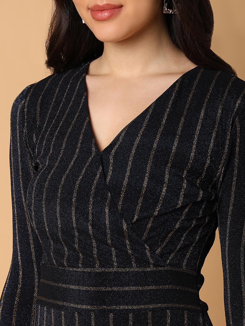 women black stripes a-line dress - 21514896 - Standard Image - 6