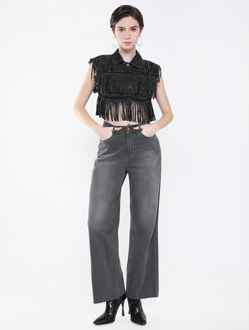 women black denim summer jackets - 21514907 - Standard Image - 4
