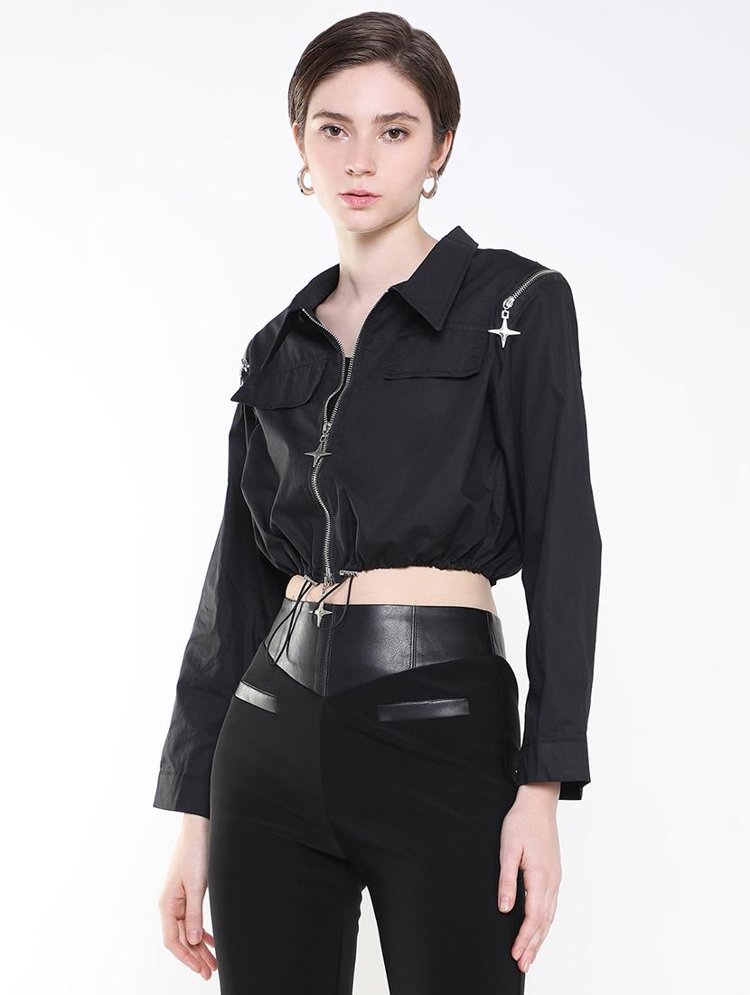 women black solid regular jacket - 21514908 -  Zoom Image - 0
