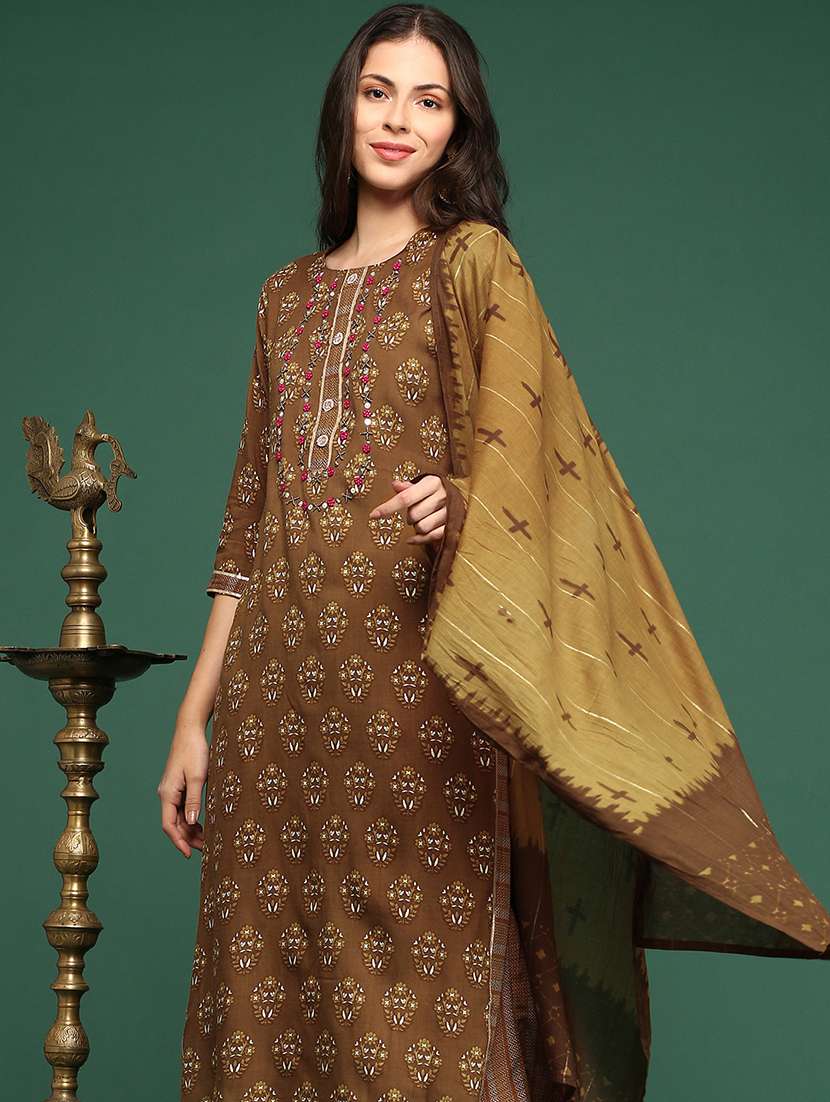 women floral kurta palazzo set with dupatta - 21514917 -  Standard Image - 1
