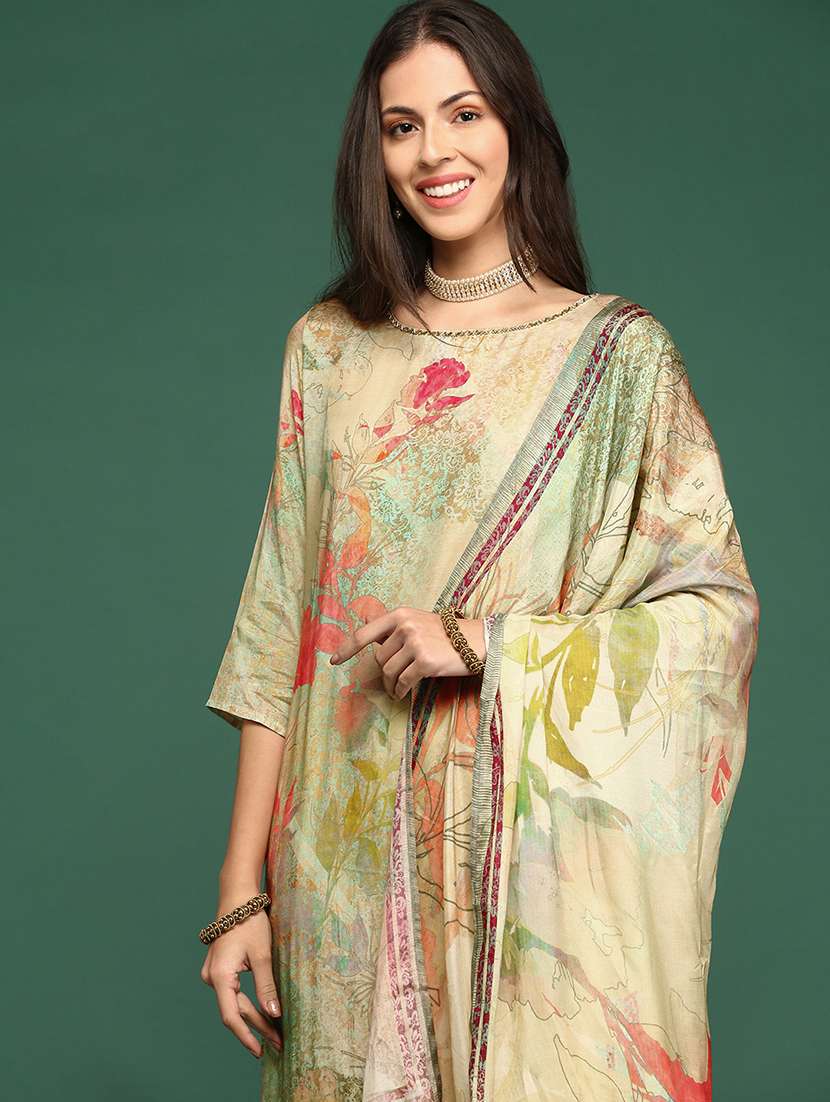 women neo mint printed kurta pant set with dupatta - 21514924 -  Standard Image - 1