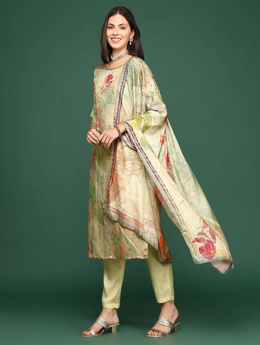 women neo mint printed kurta pant set with dupatta - 21514924 -  Standard Image - 4