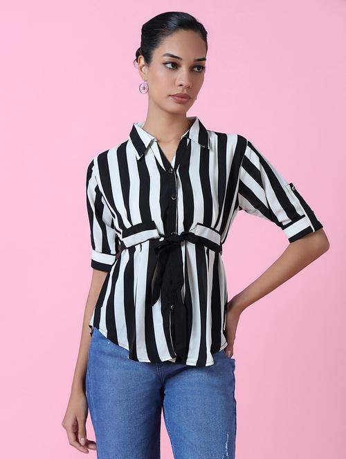 women black viscose regular shirt - 21514928 - Standard Image - 0