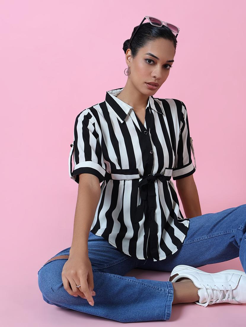 women black viscose regular shirt - 21514928 - Standard Image - 1