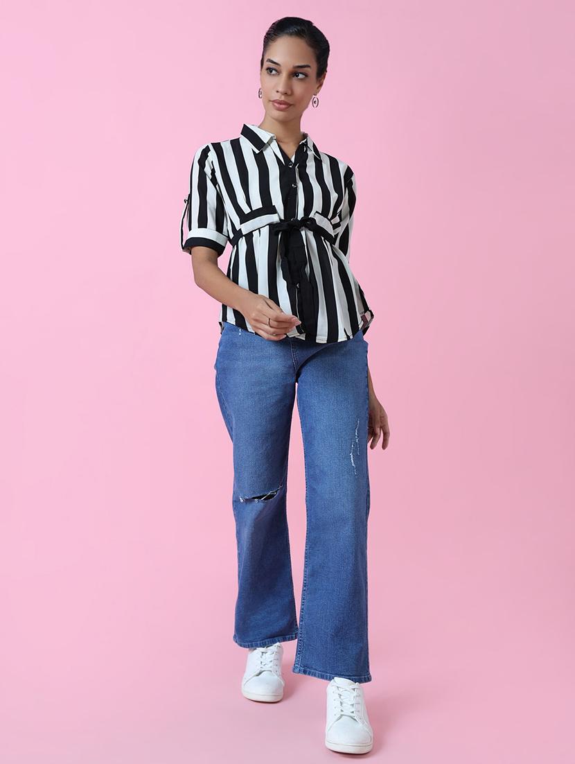 women black viscose regular shirt - 21514928 - Standard Image - 4