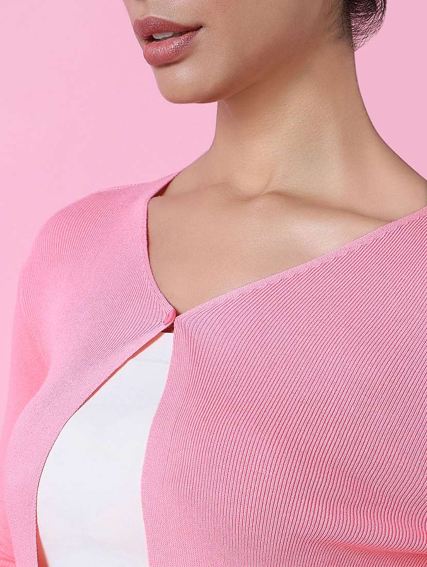 women pink acrylic regular shrug - 21514941 -  Standard Image - 6