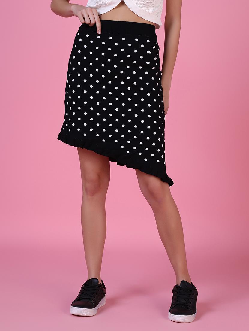 women black acrylic asymmetric skirt - 21514949 -  Zoom Image - 0