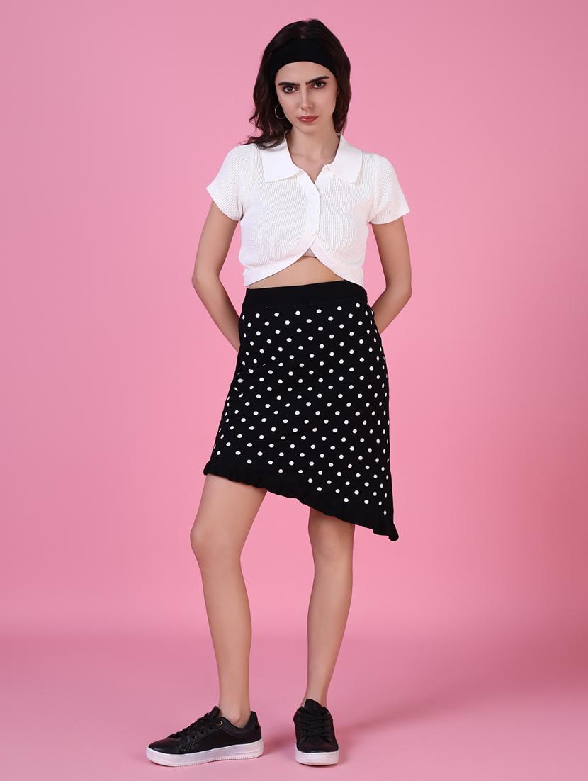 women black acrylic asymmetric skirt - 21514949 - Standard Image - 4