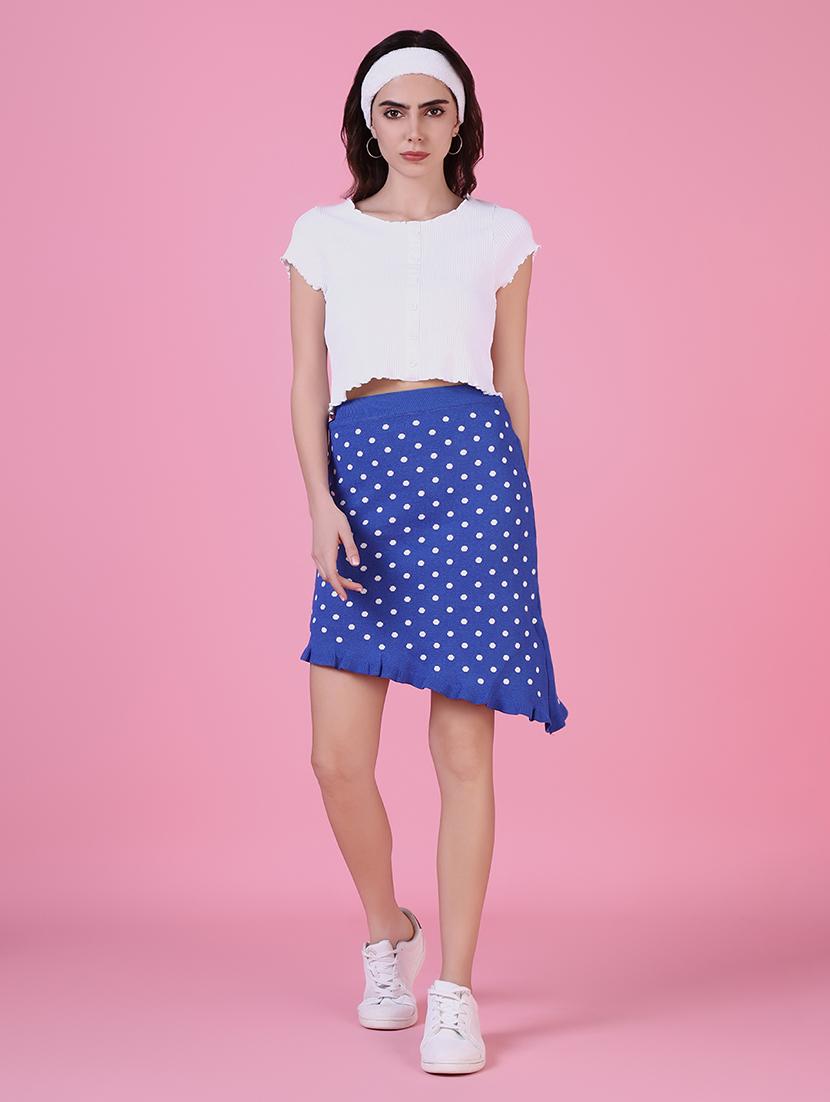 women blue acrylic asymmetric skirt - 21514952 - Standard Image - 4