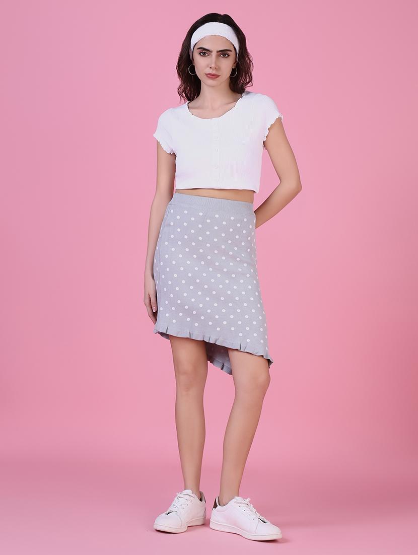 women grey acrylic asymmetric skirt - 21514953 - Standard Image - 4
