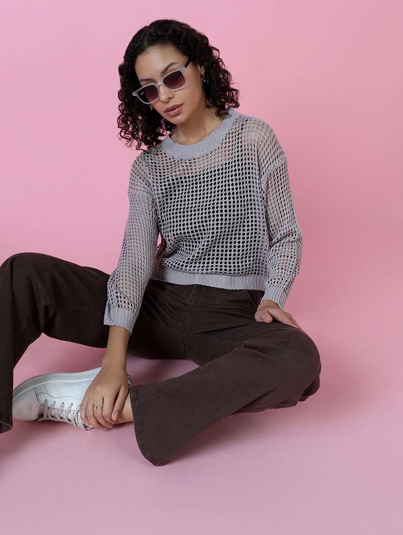 women crochet long sleeves top - 21514966 -  Standard Image - 1