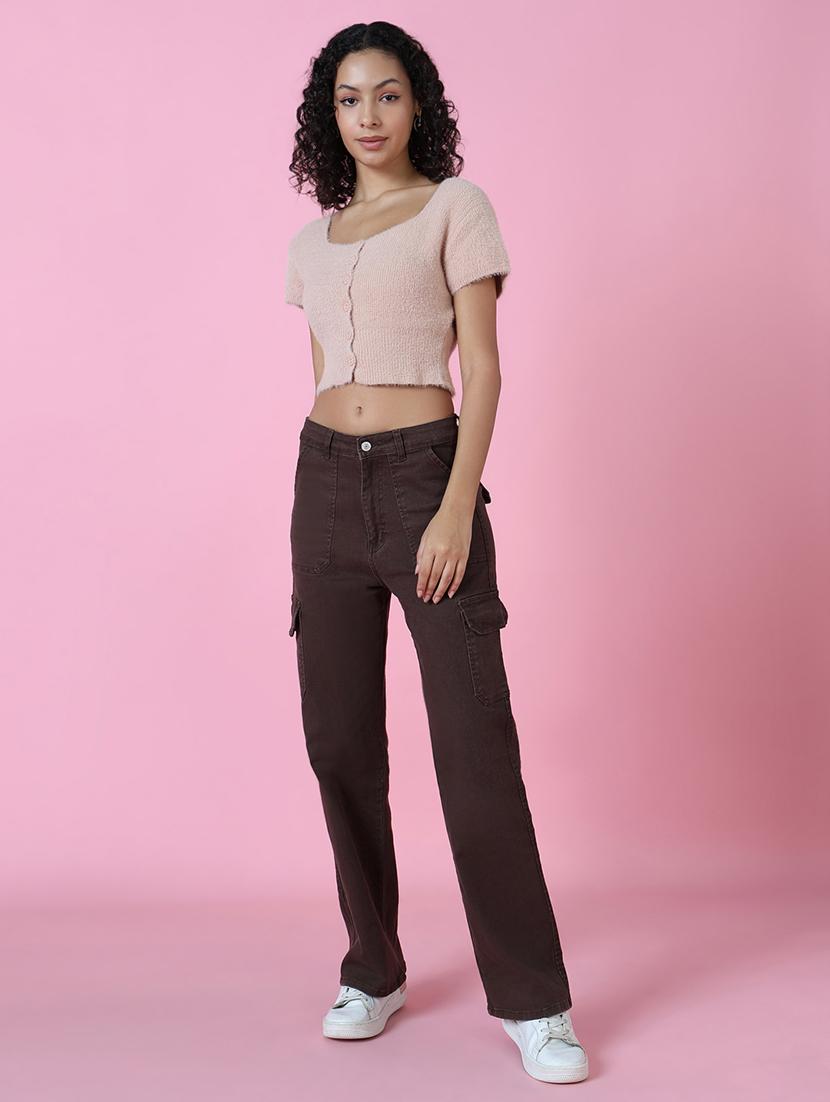 women beige solids crop top - 21514967 - Standard Image - 4