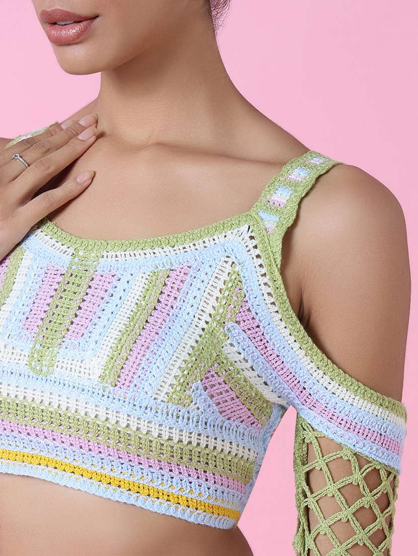 women green self-designed crop top - 21514970 -  Standard Image - 6