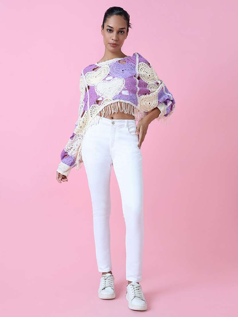 women purple self-designed crop top - 21514972 -  Standard Image - 4