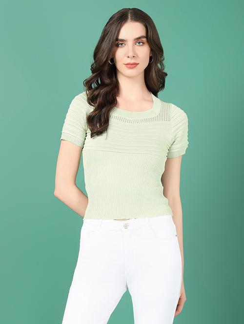 women green self-designed regular top - 21514976 - Standard Image - 0