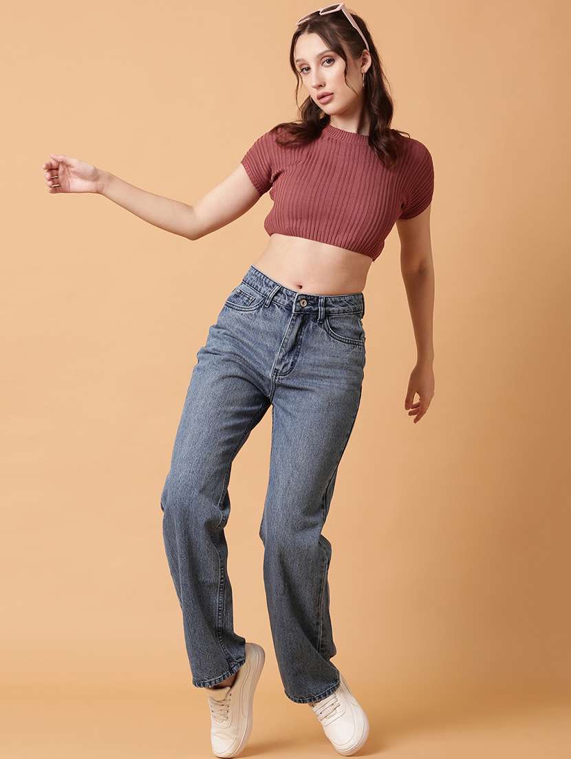 women brown self design blouon top - 21514984 -  Standard Image - 4