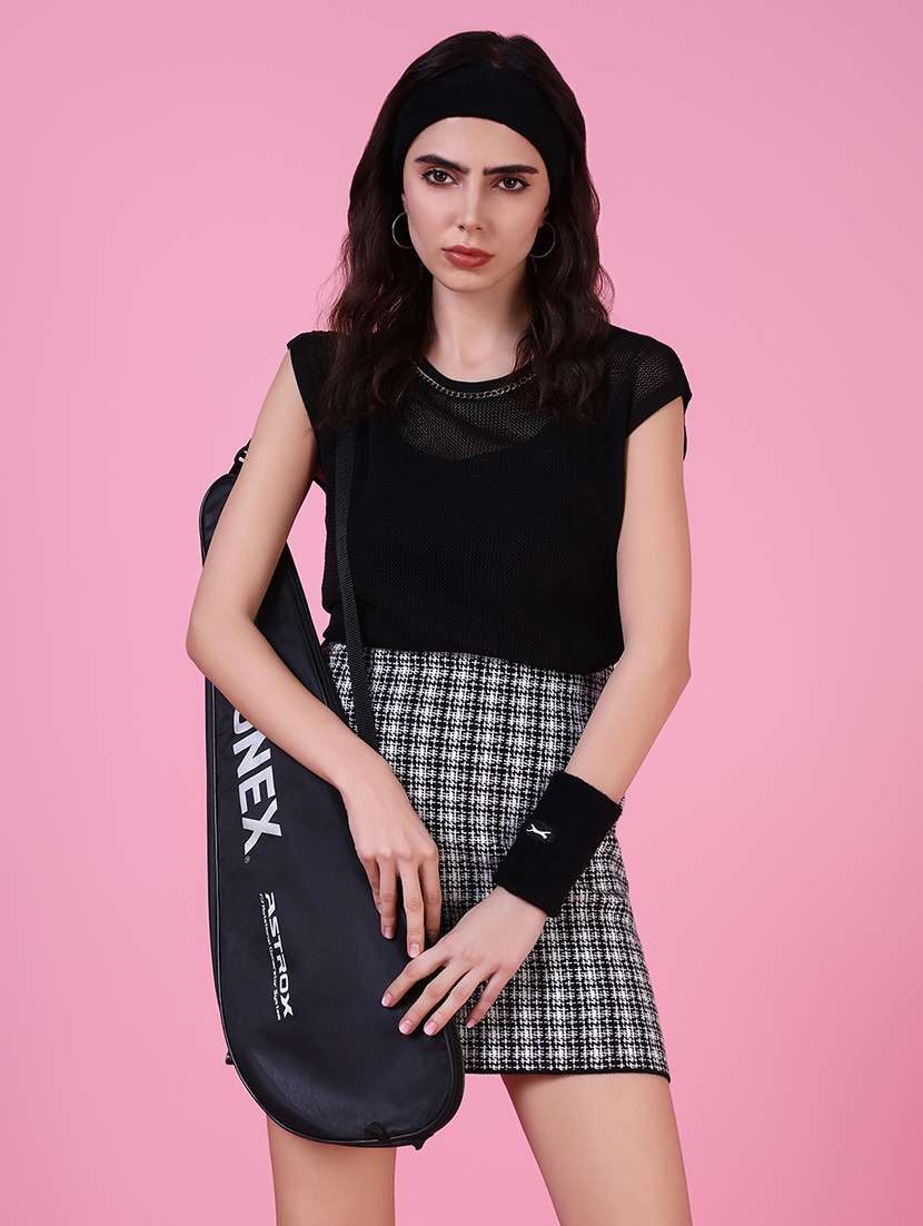 women black crochet regular top - 21514987 -  Standard Image - 1