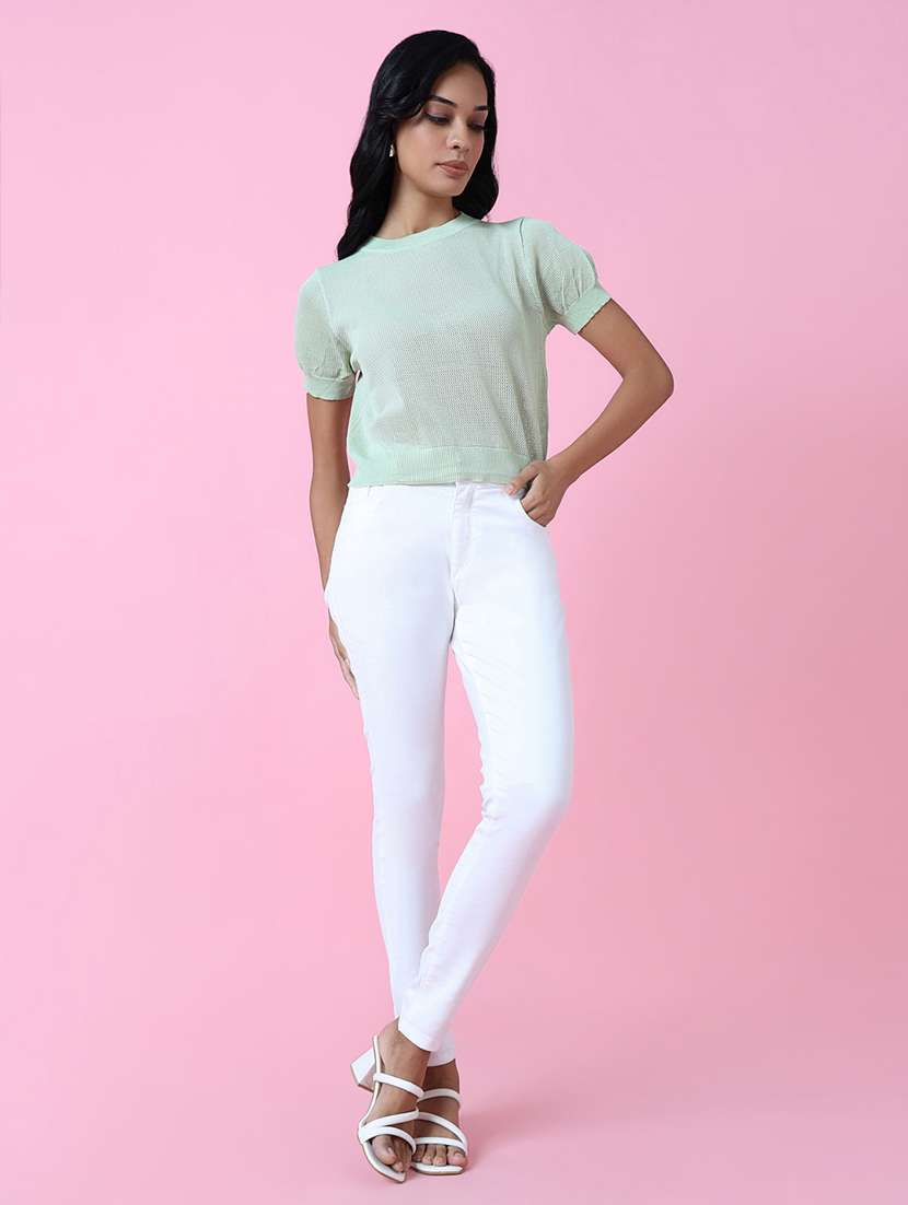 women green crochet regular top - 21515007 - Standard Image - 4