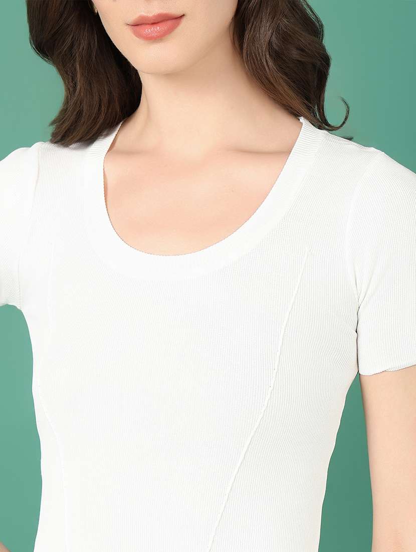 women white solid regular top - 21515037 -  Standard Image - 6