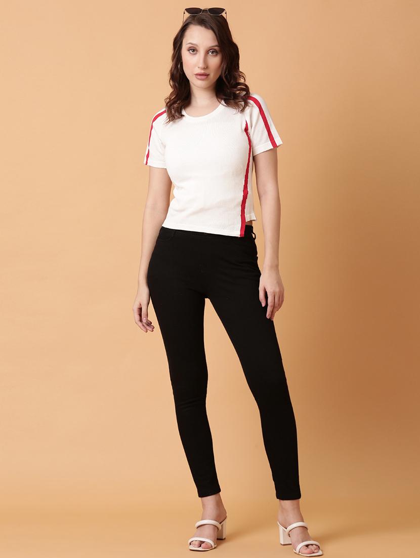 women white solids round neck top - 21515038 - Standard Image - 4