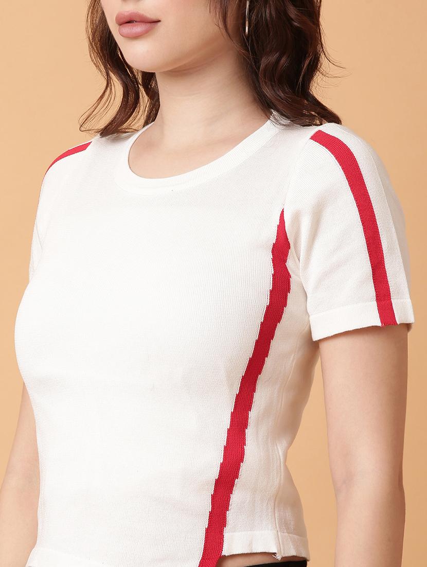 women white solids round neck top - 21515038 - Standard Image - 6