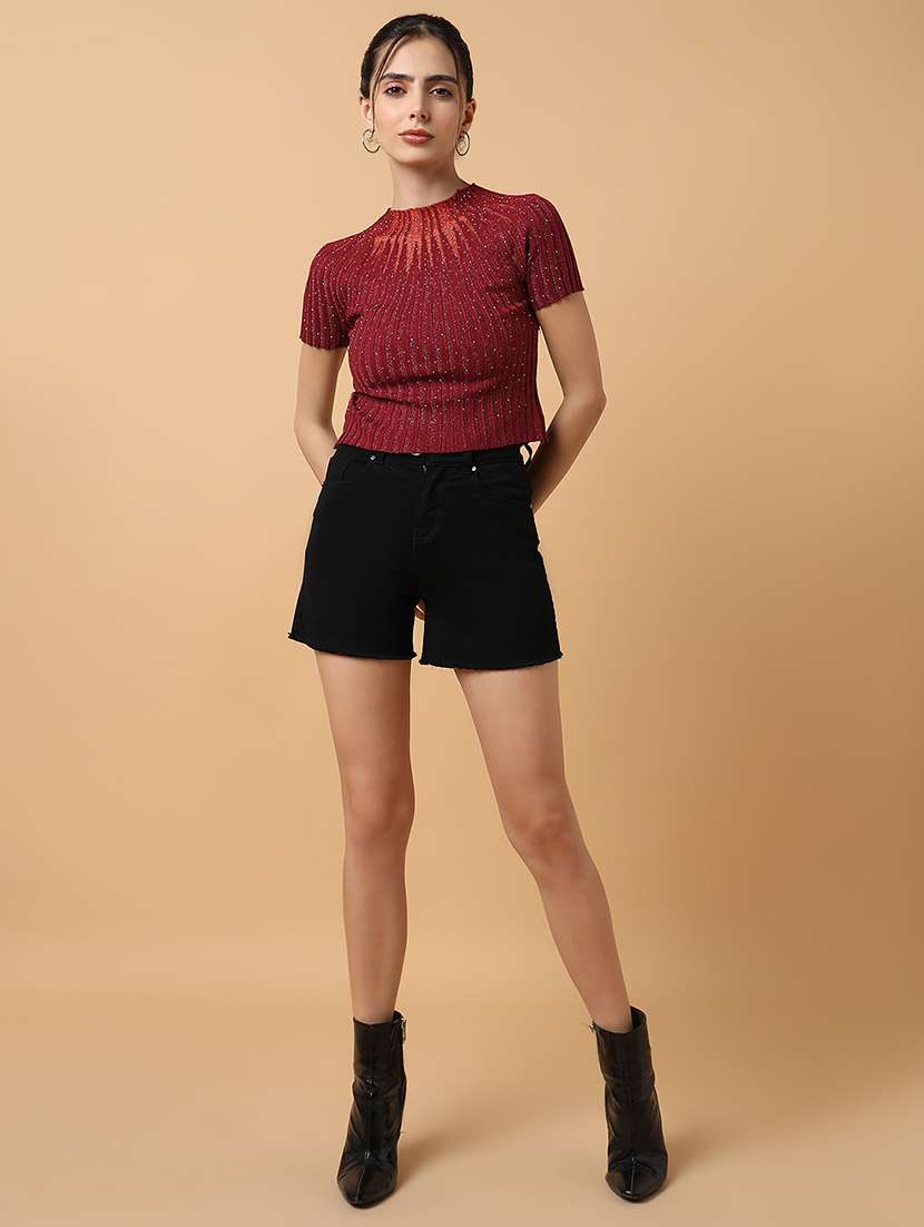 women short sleeve self-designed crop top - 21515077 -  Standard Image - 4