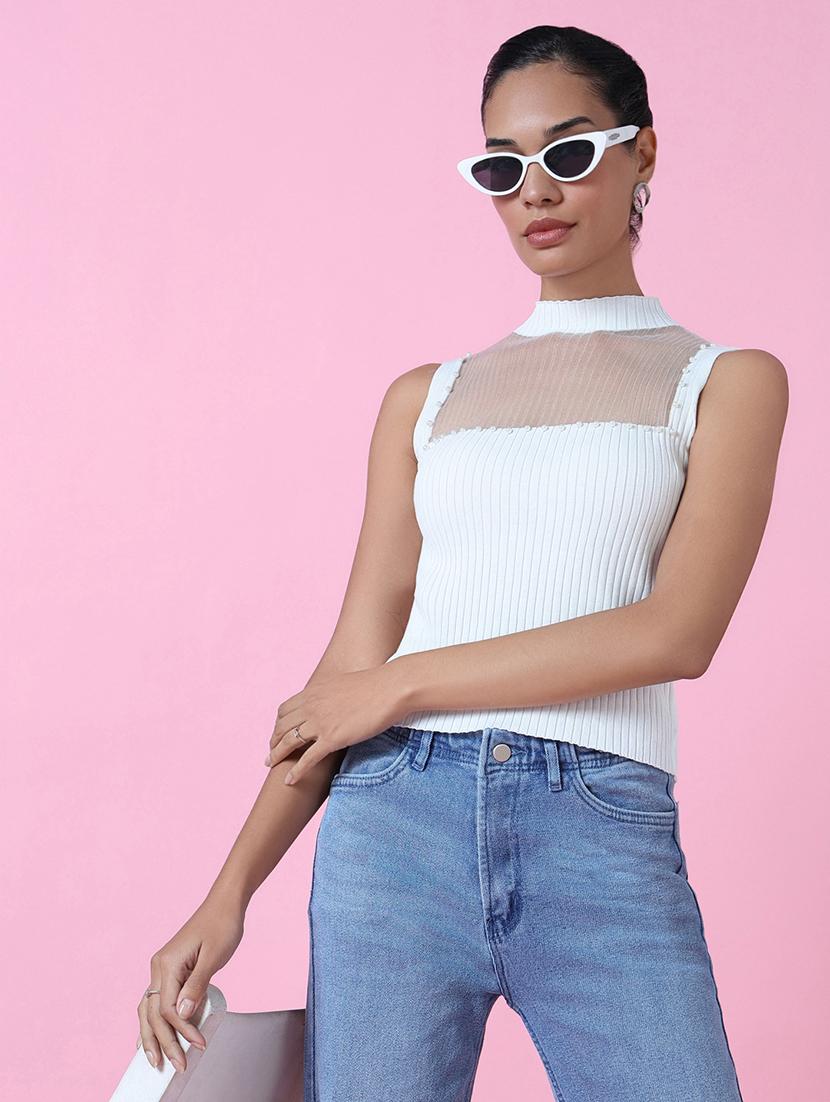 women white solids sleeveless top - 21515079 - Standard Image - 1
