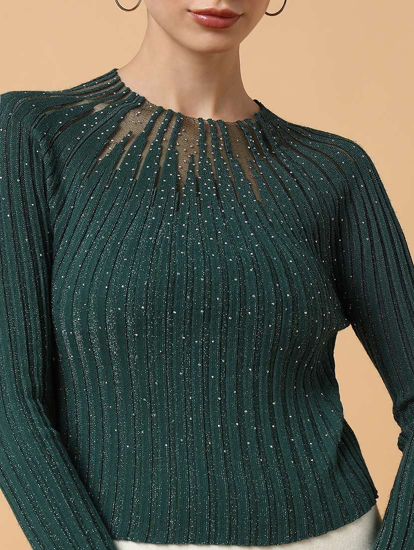 women green self-designed regular top - 21515082 -  Standard Image - 6