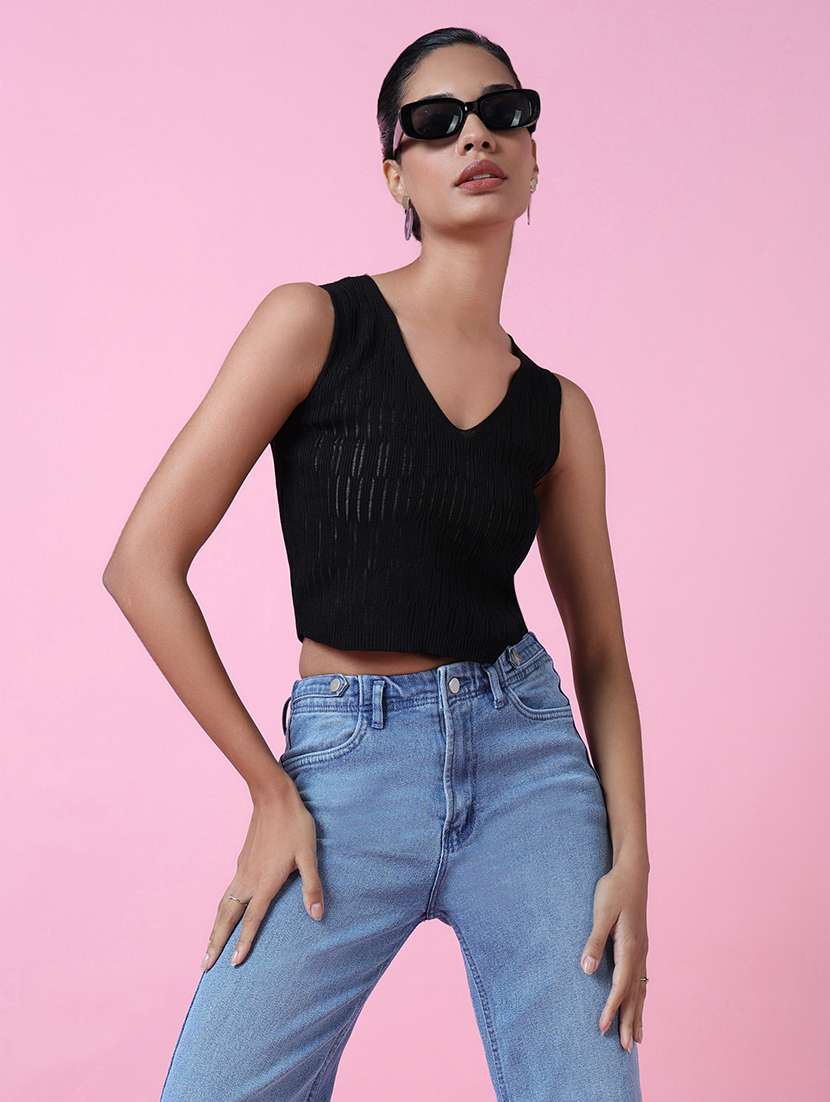 women black self-designed crop top - 21515106 -  Standard Image - 1