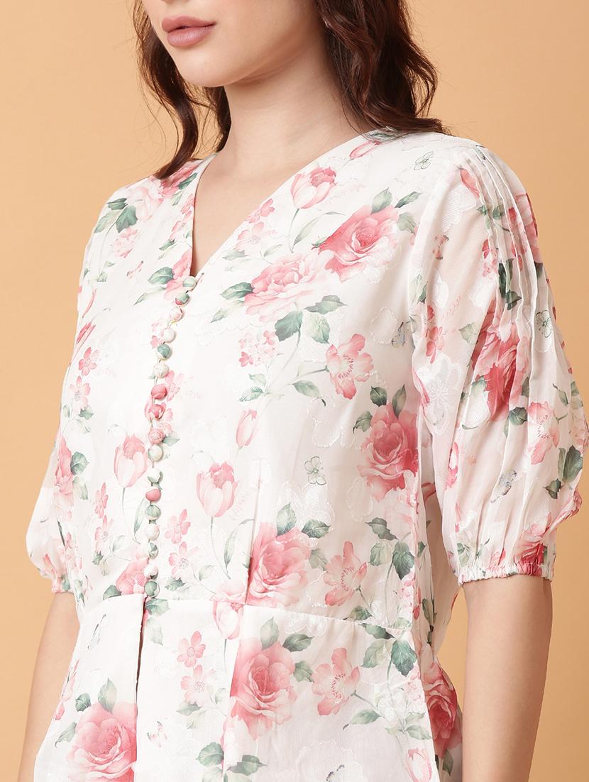 women white floral printed peplum top - 21515116 - Standard Image - 6