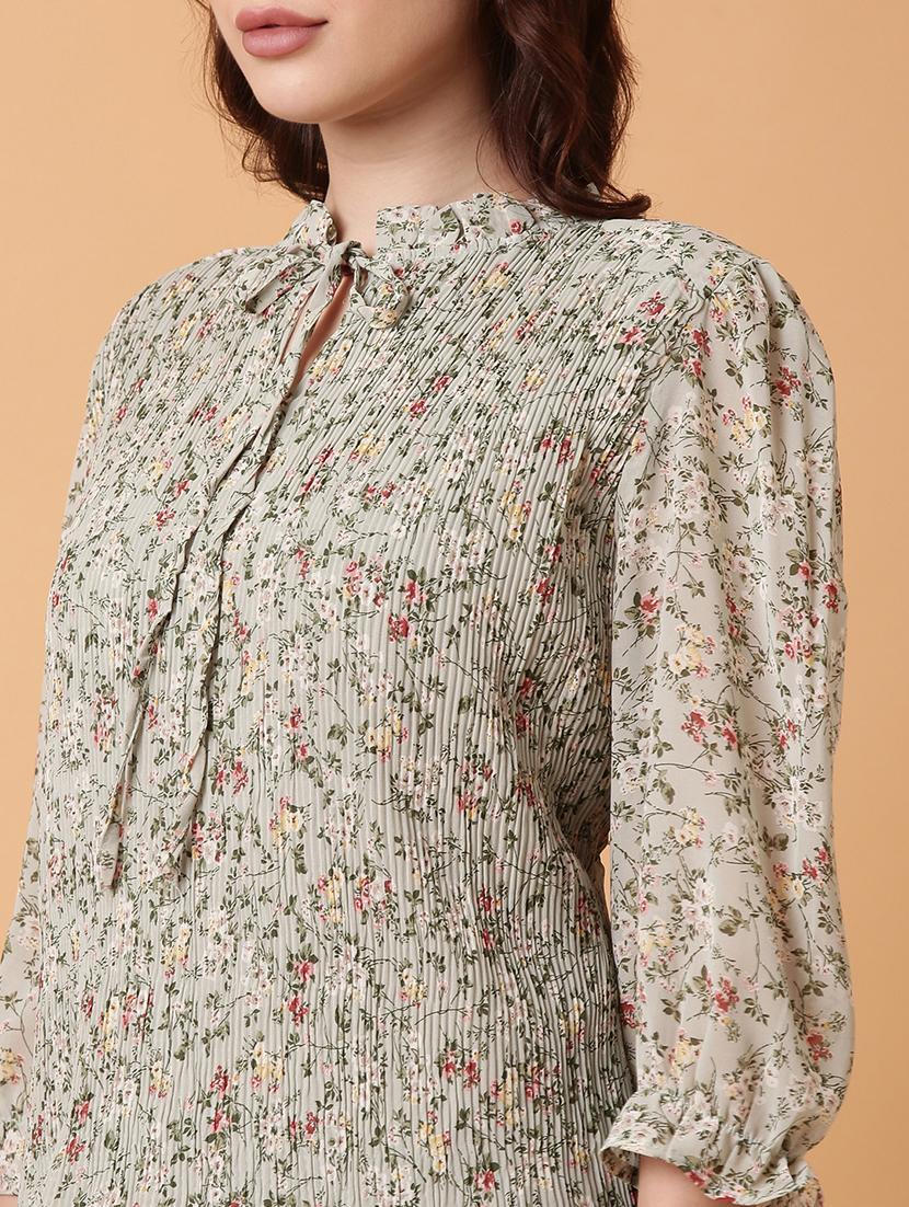 women green floral printed regular top - 21515118 - Standard Image - 6