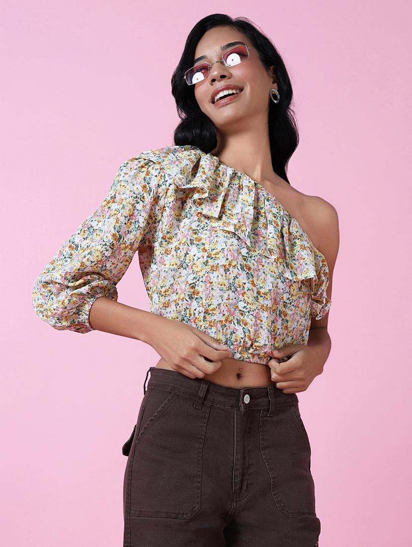 women floral printed crop top - 21515121 -  Standard Image - 1