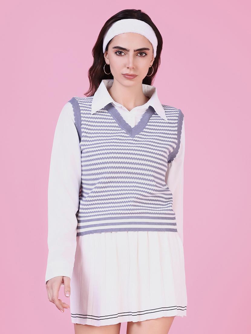 women self design long sleeve shirt top - 21515133 -  Zoom Image - 0