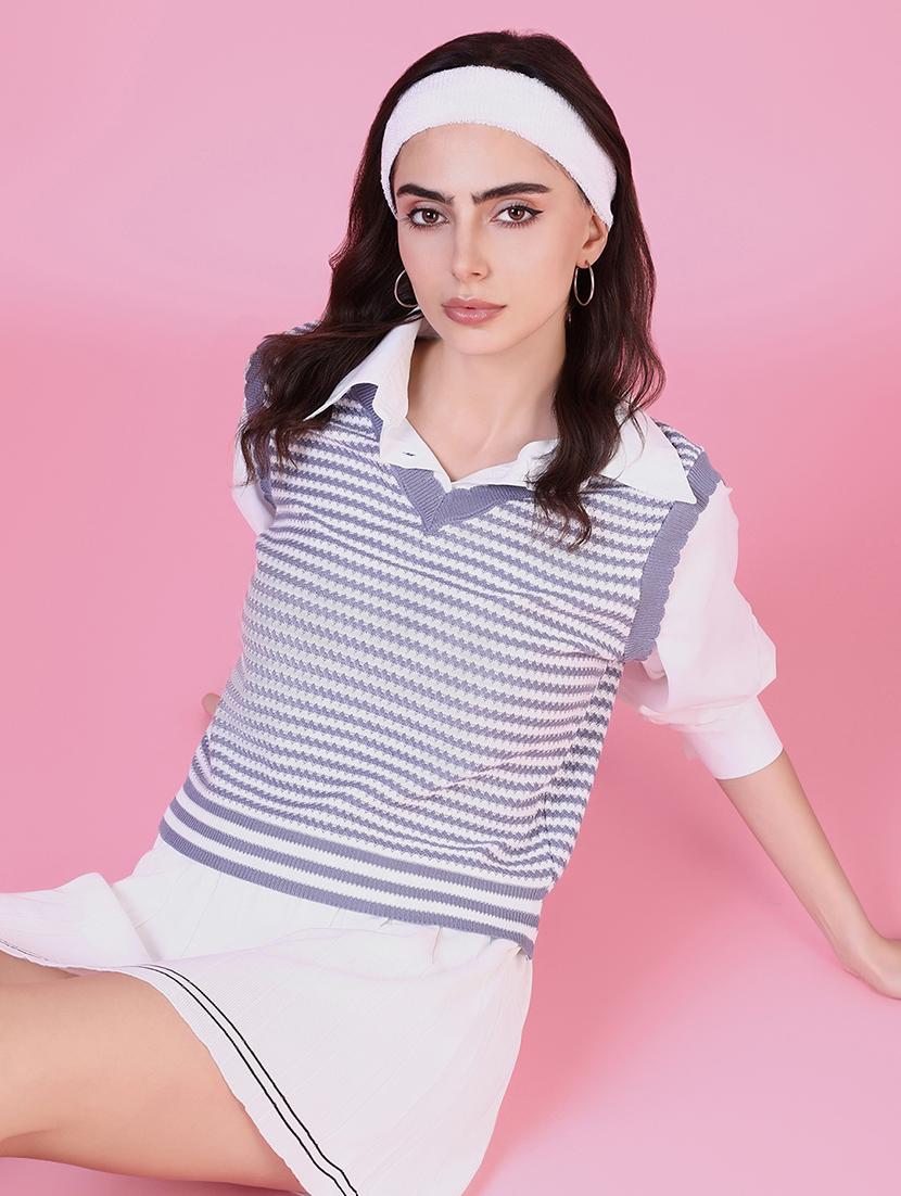 women self design long sleeve shirt top - 21515133 -  Standard Image - 1