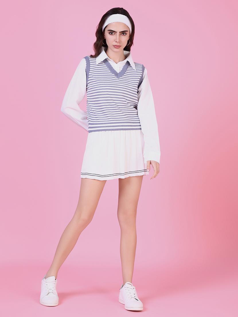 women self design long sleeve shirt top - 21515133 - Standard Image - 4