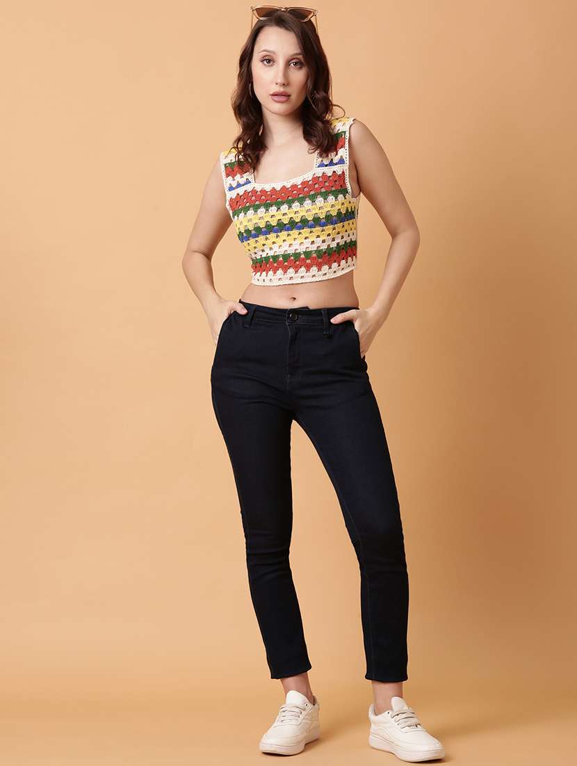 women sleeveless crochet crop top - 21515166 -  Standard Image - 4