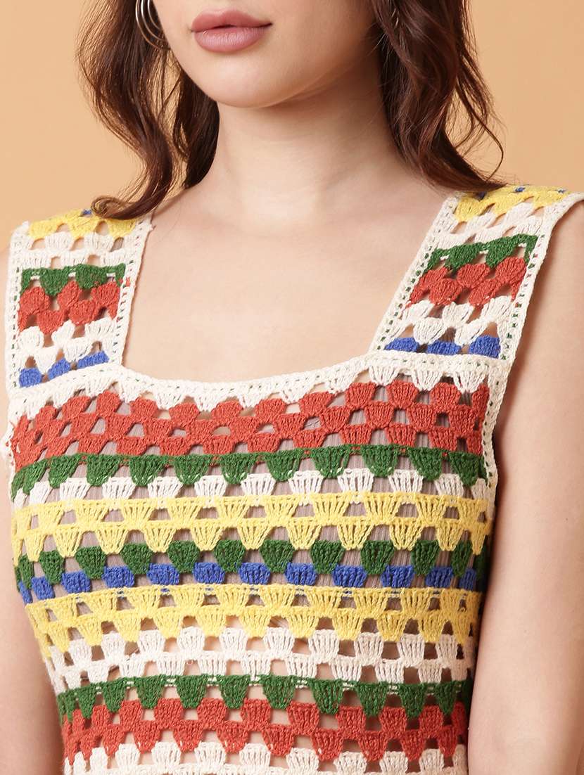 women sleeveless crochet crop top - 21515166 -  Standard Image - 6