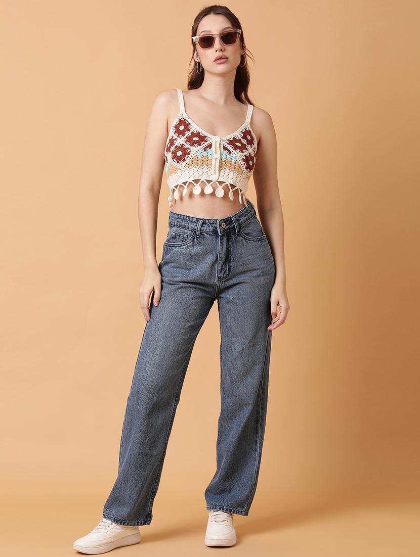 women sleeveless crochet crop top - 21515168 - Standard Image - 4