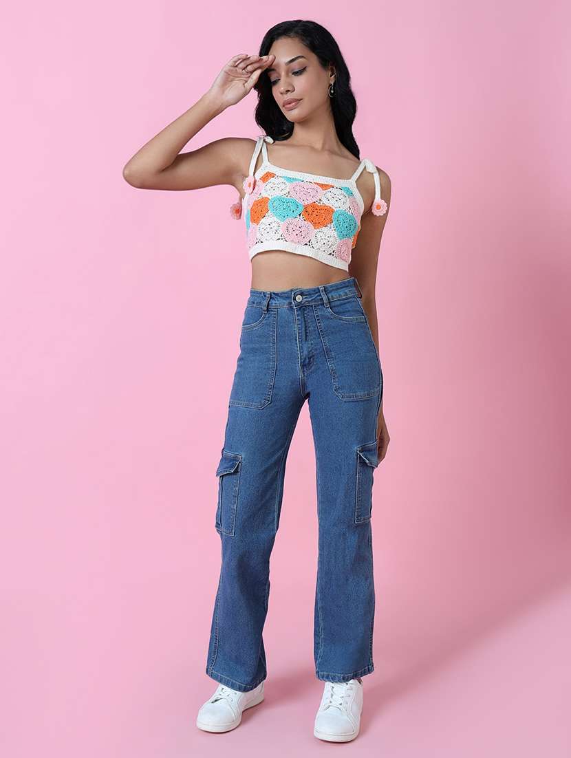 women sleeveless crochet crop top - 21515169 -  Standard Image - 4