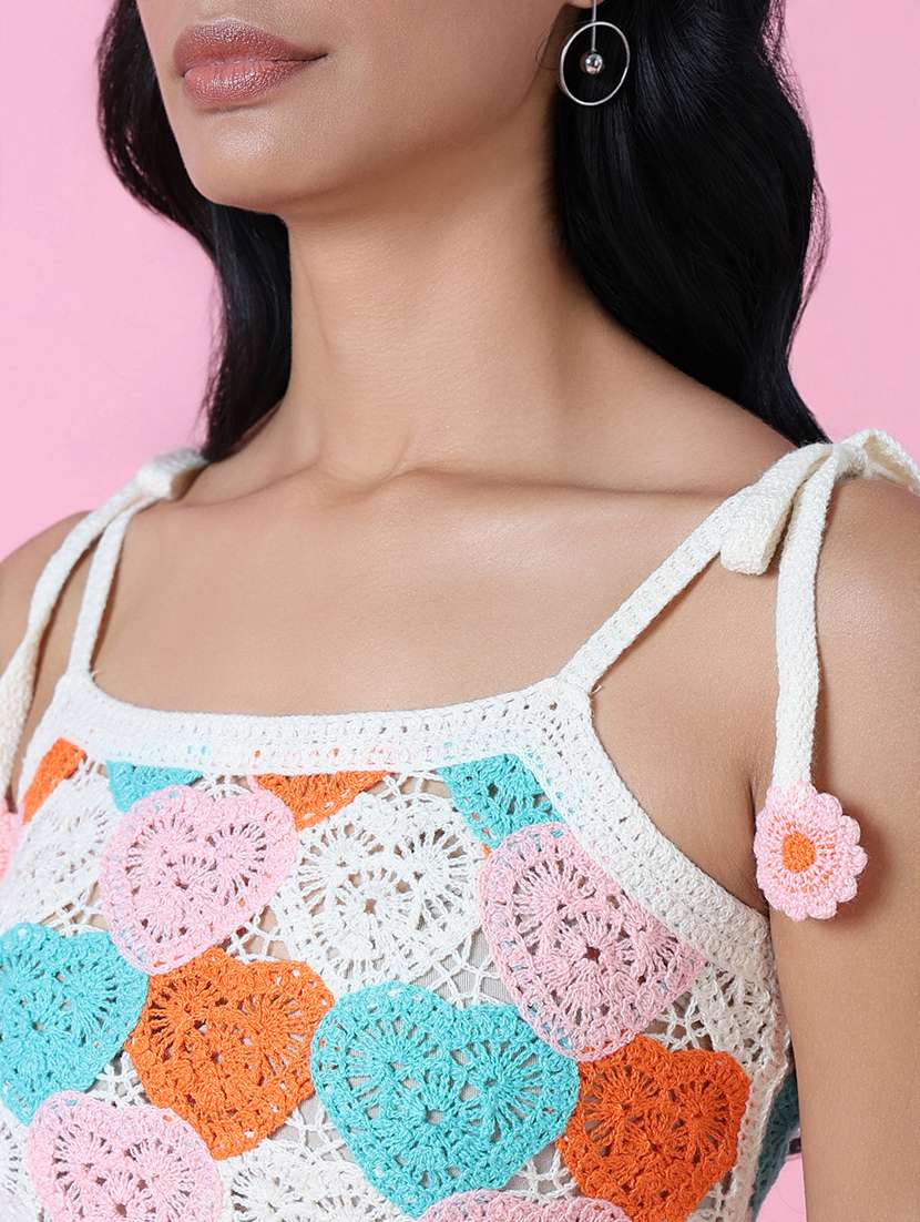 women sleeveless crochet crop top - 21515169 -  Standard Image - 6