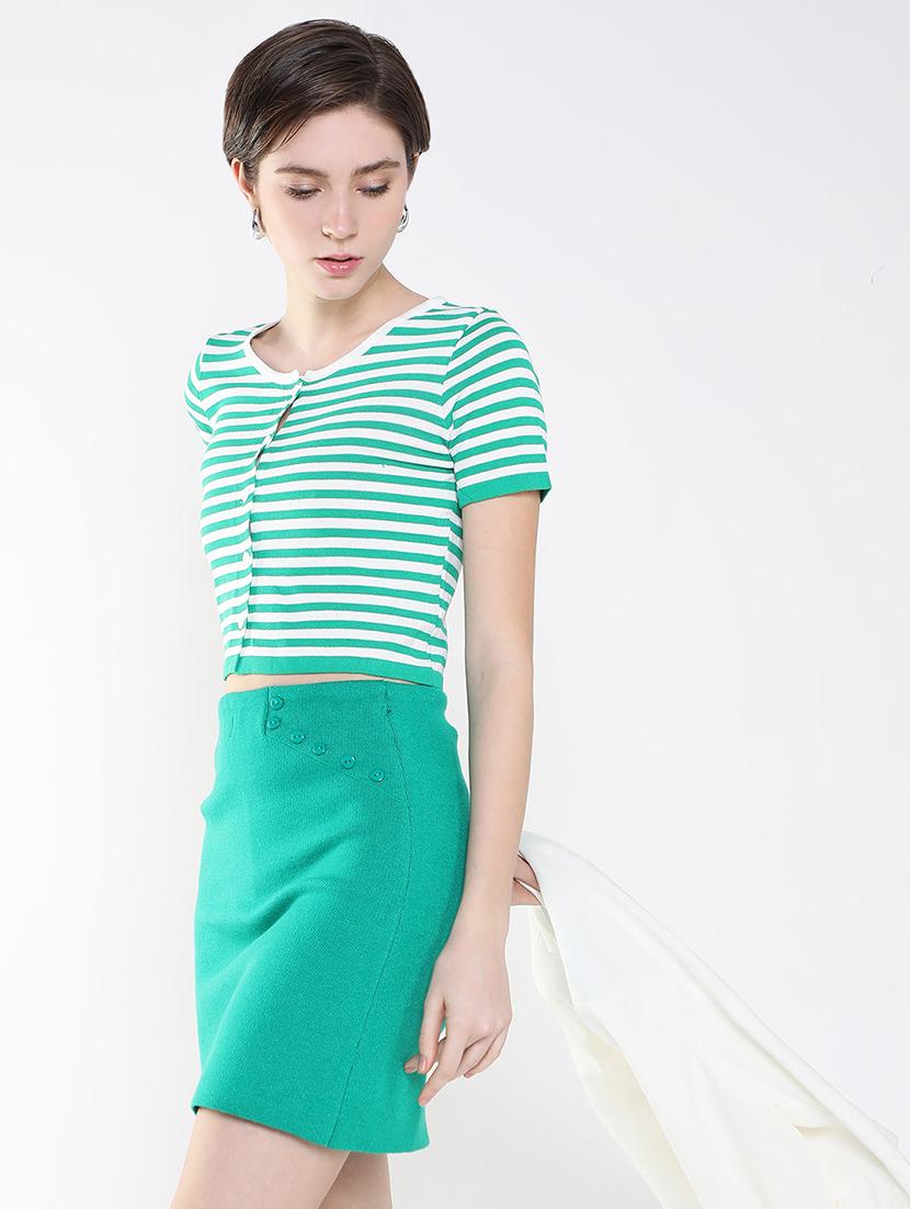 women green stripes regular top - 21515177 -  Standard Image - 1