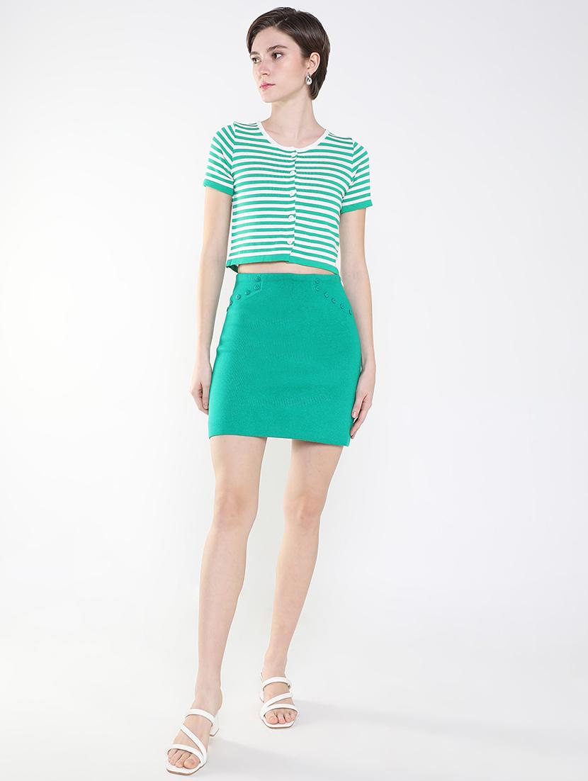 women green stripes regular top - 21515177 - Standard Image - 4