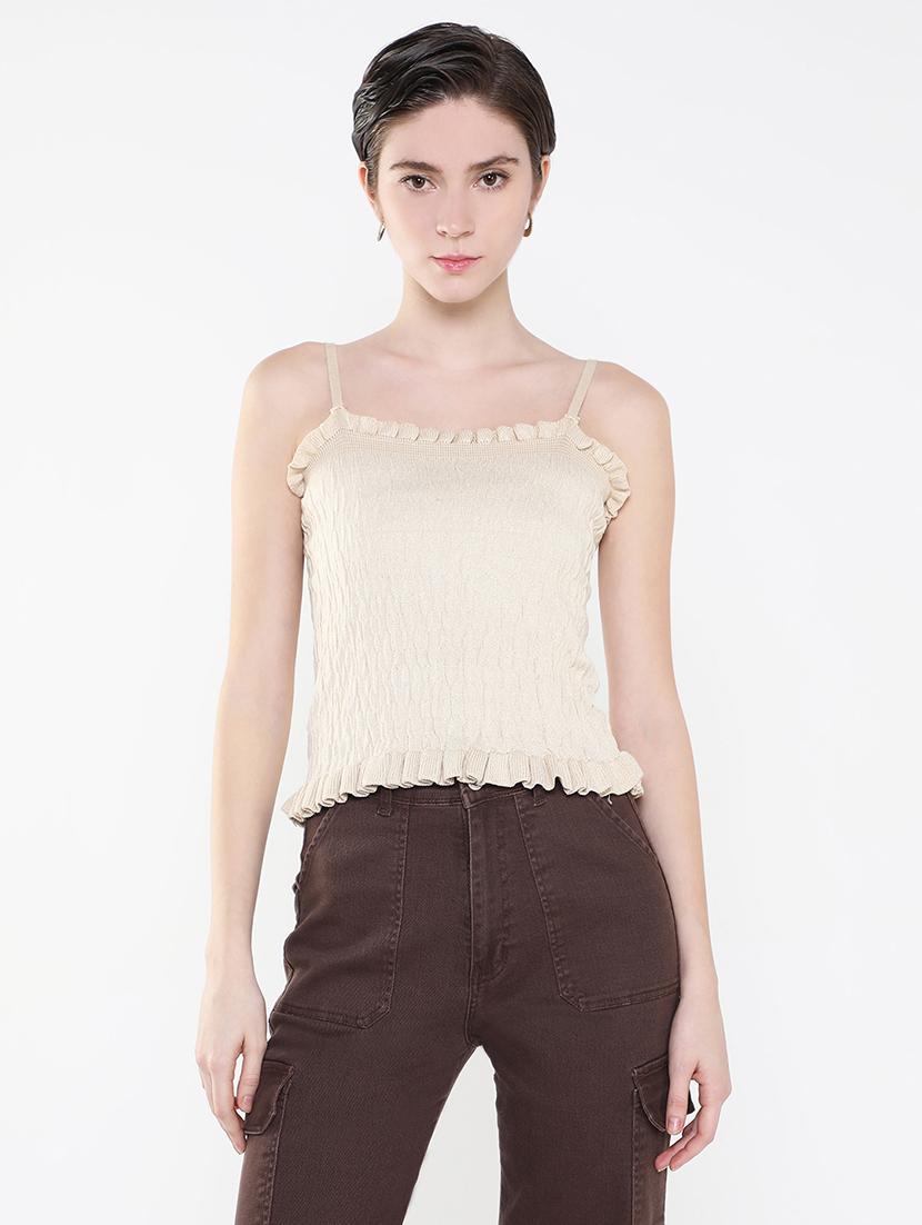 women beige solid regular top - 21515189 - Zoom Image - 0